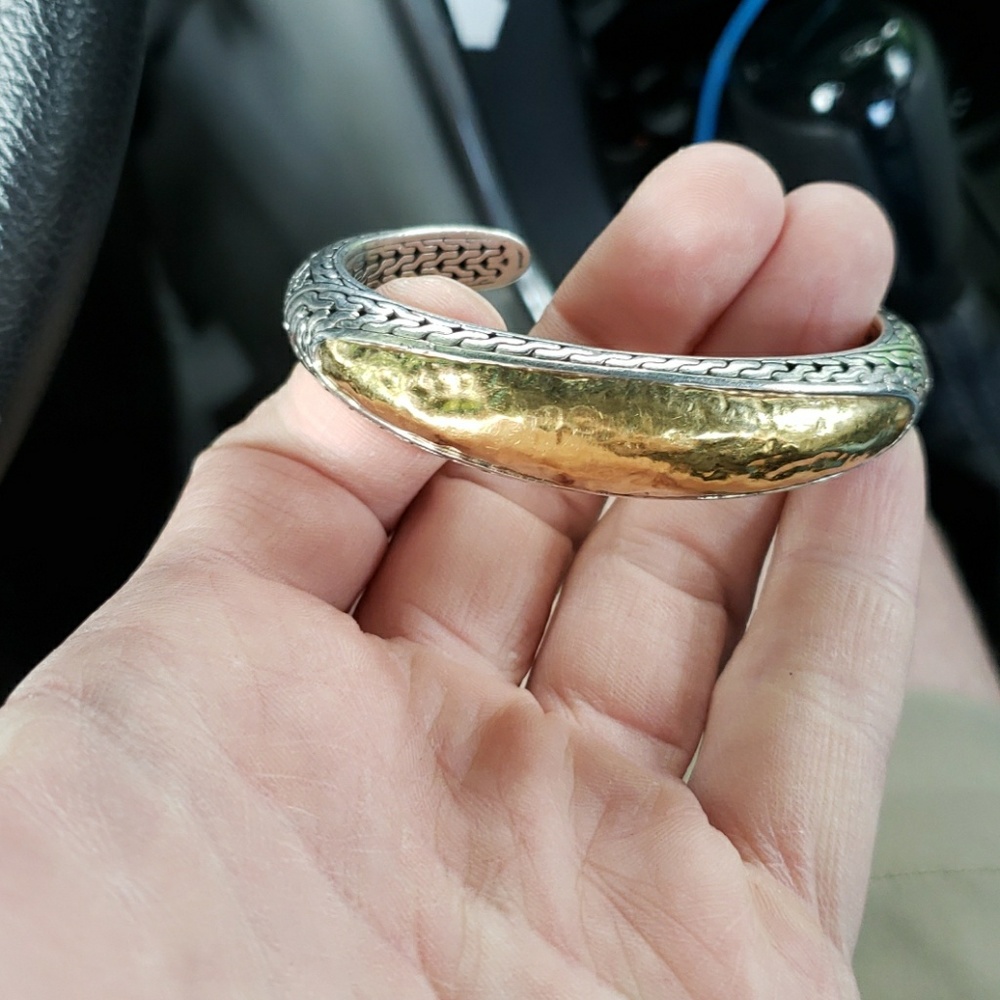John Hardy cuff bracelet 22k gold & silver